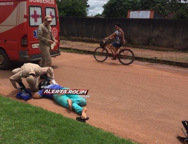 Rolim de Moura – Motociclista invade preferencial, provoca acidente e logo sem seguida foge do local