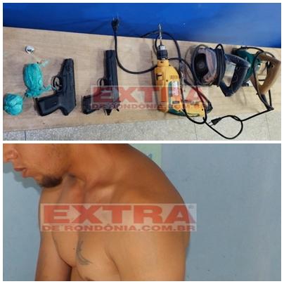 RP e Patamo prende foragido, apreende drogas, simulacros de pistolas e recupera objetos furtados RP e Patamo prende foragido, apreende drogas, simulacros de pistolas e recupera objetos furtados