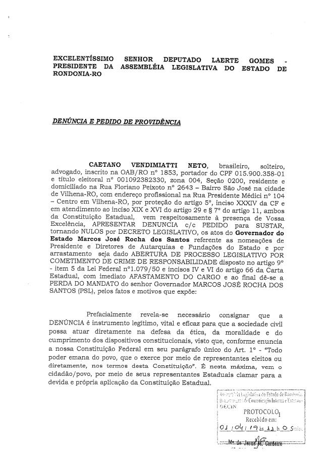 VÍDEO: Governador Marcos Rocha enfrenta primeiro pedido de impeachment na Assembleia; Confira na íntegra VÍDEO: Governador Marcos Rocha enfrenta primeiro pedido de impeachment na Assembleia; Confira na íntegra