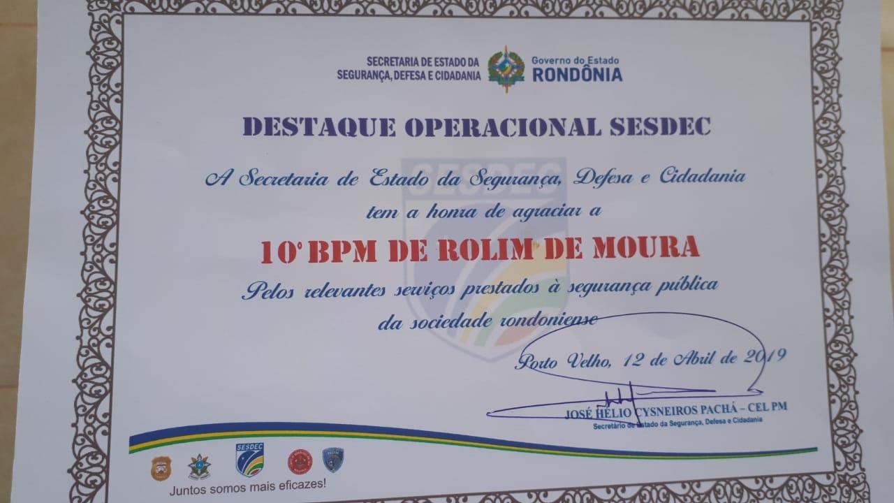 Polícia Militar de Rolim de Moura é homenageada pelo Comando Polícia Militar de Rolim de Moura é homenageada pelo Comando