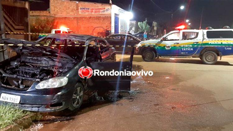 URGENTE: Carro de professor é destruído por incêndio criminoso em frente a escola URGENTE: Carro de professor é destruído por incêndio criminoso em frente a escola