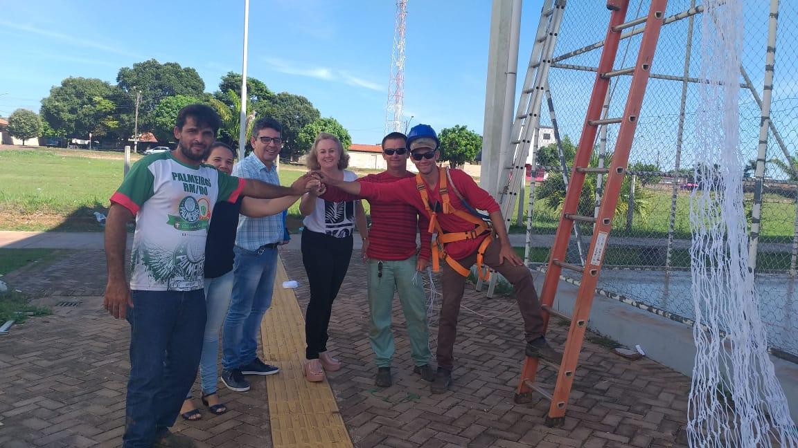 ROLIM DE MOURA: Quadra de esporte da Praça CEU das Artes recebe rede de proteção ROLIM DE MOURA: Quadra de esporte da Praça CEU das Artes recebe rede de proteção