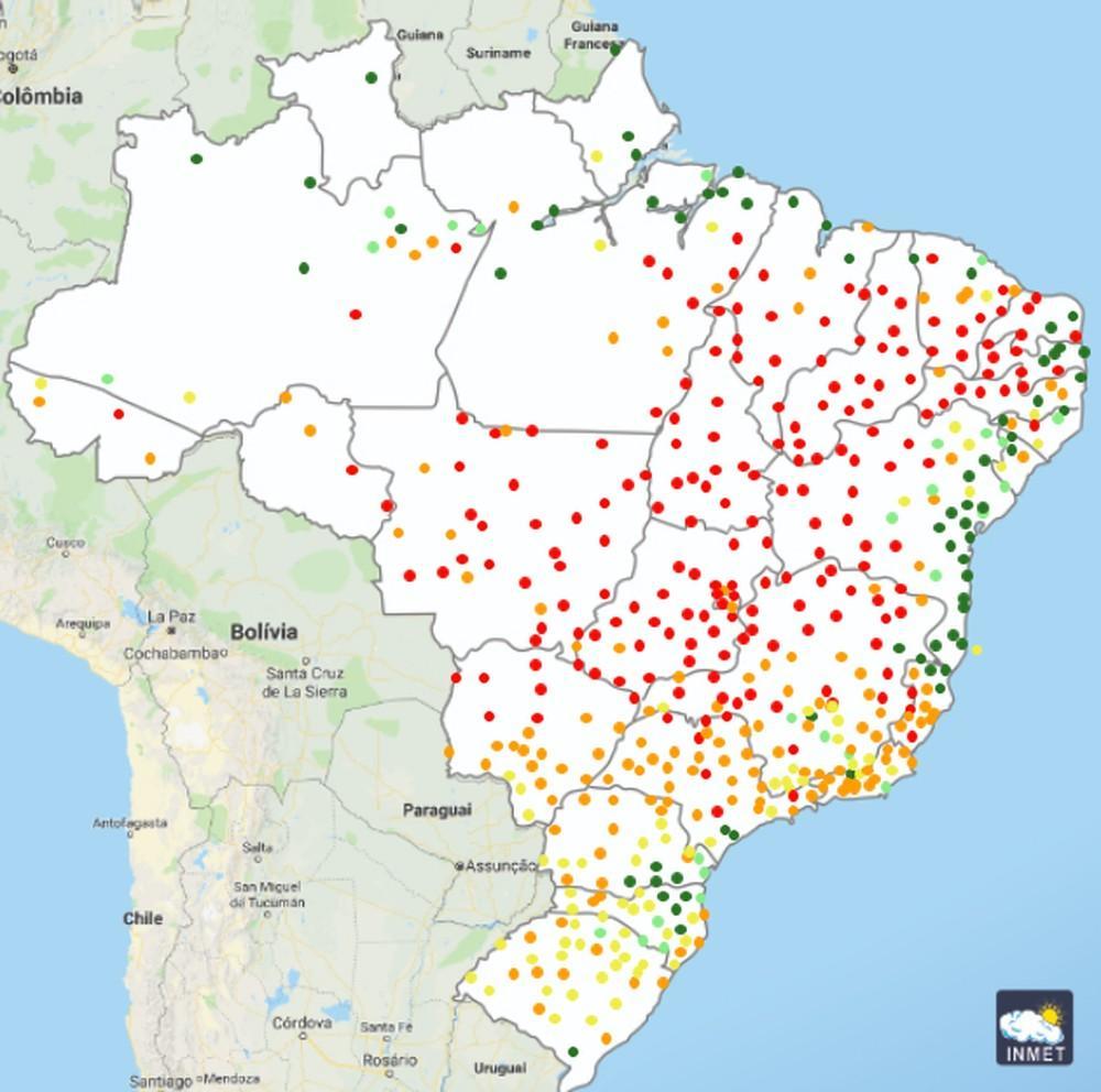 Inmet dispara alerta para baixa umidade do ar em 12 municípios de Rondônia