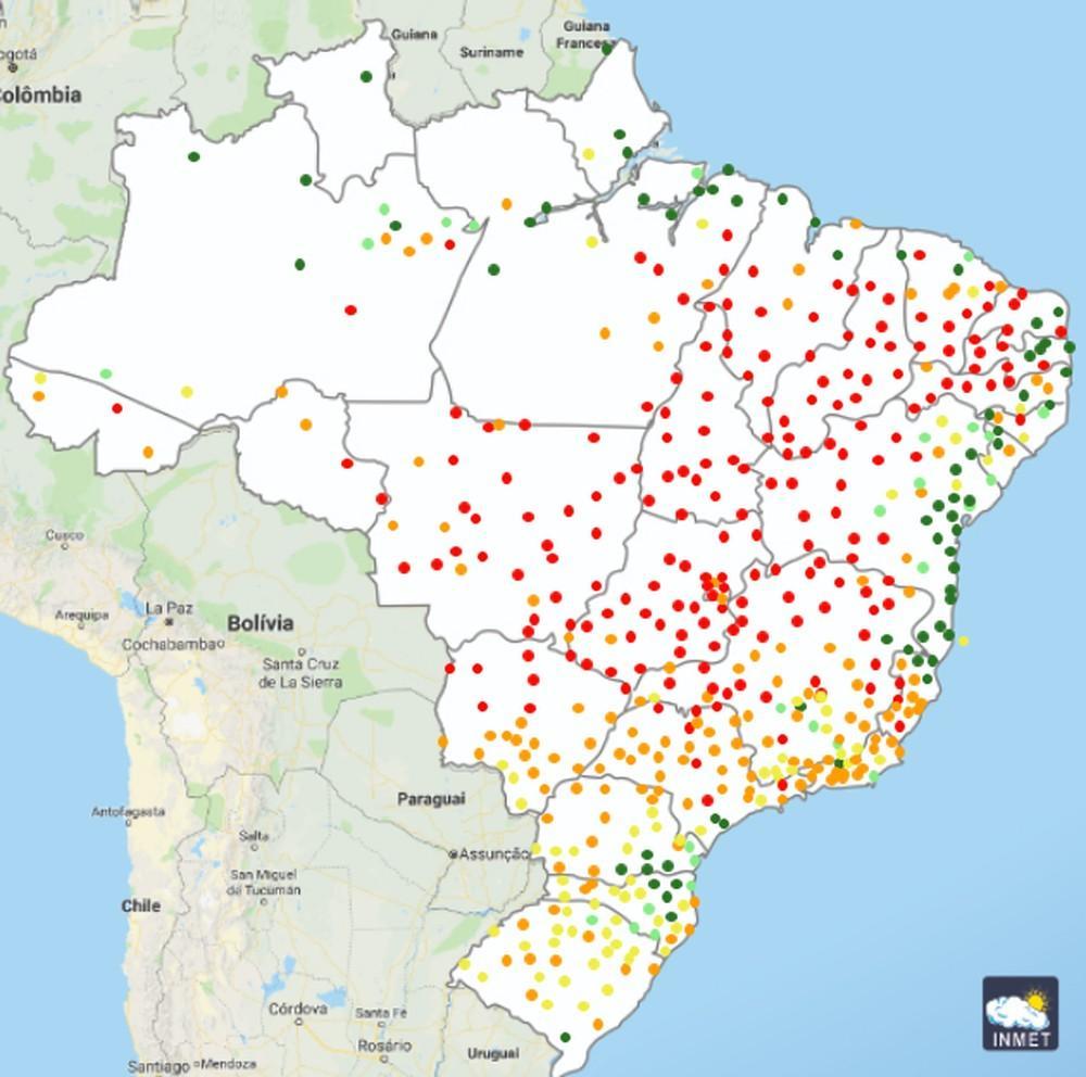 Inmet dispara alerta para baixa umidade do ar em 12 municípios de Rondônia Inmet dispara alerta para baixa umidade do ar em 12 municípios de Rondônia