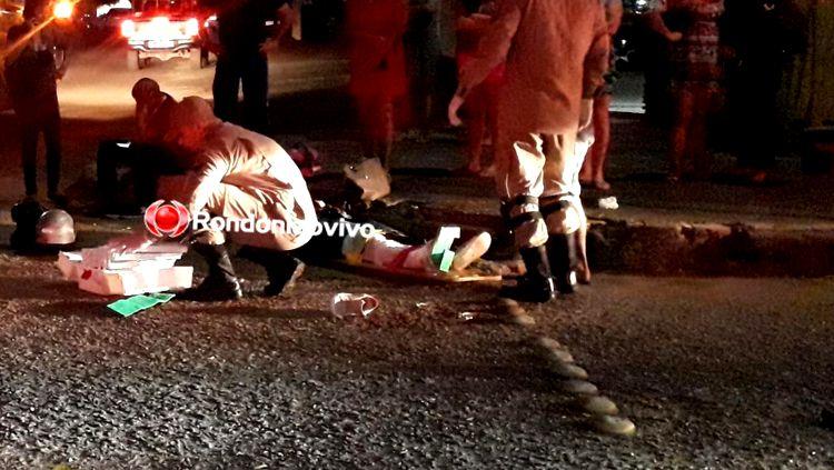 IMPRUDÊNCIA: Mulher sofre fratura exposta na perna após colisão entre duas motocicletas IMPRUDÊNCIA: Mulher sofre fratura exposta na perna após colisão entre duas motocicletas