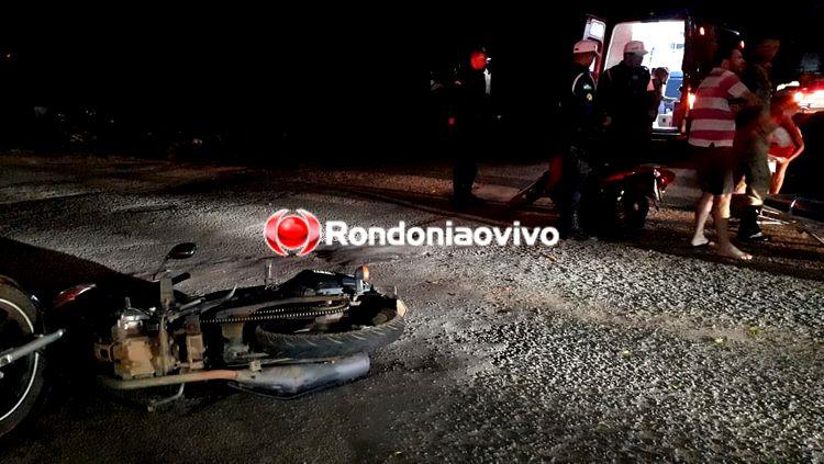 IMPRUDÊNCIA: Mulher sofre fratura exposta na perna após colisão entre duas motocicletas IMPRUDÊNCIA: Mulher sofre fratura exposta na perna após colisão entre duas motocicletas