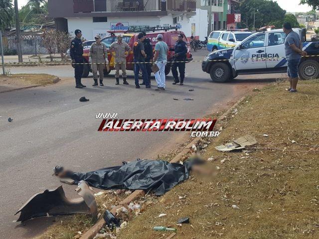 Rolim de Moura – Urgente! Acidente entre carro e moto resulta em uma vítima fatal