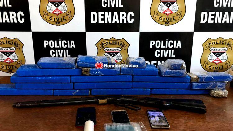 ENTERRADA: Trio com mais de 100 anos de cadeia para cumprir é preso com 15 Kg de droga ENTERRADA: Trio com mais de 100 anos de cadeia para cumprir é preso com 15 Kg de droga