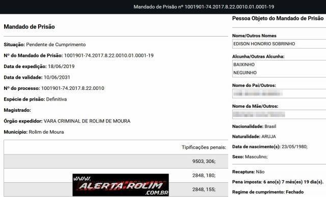 Rolim de Moura – Acusado de crimes de furto, receptação e embriaguez na direção é preso pela PM em cumprimento de Mandado de Prisão