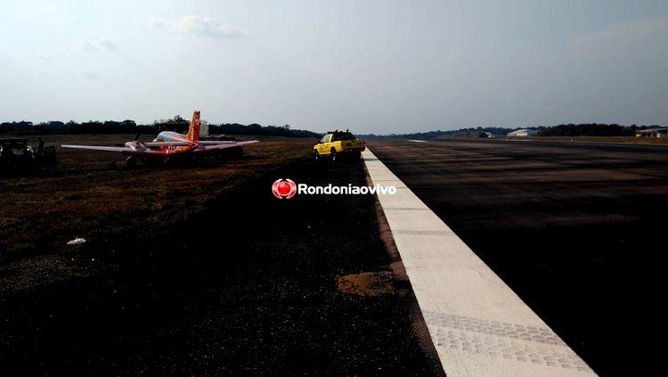 PNEU ESTOUROU: Aeronave do Corpo de Bombeiros sai da pista no aeroporto de Porto Velho PNEU ESTOUROU: Aeronave do Corpo de Bombeiros sai da pista no aeroporto de Porto Velho