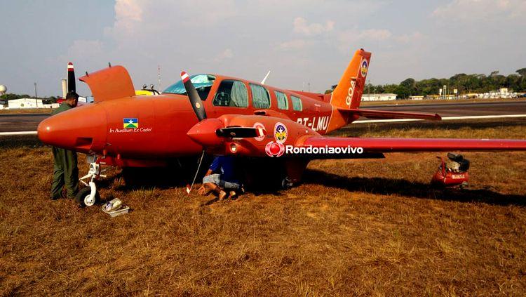 PNEU ESTOUROU: Aeronave do Corpo de Bombeiros sai da pista no aeroporto de Porto Velho PNEU ESTOUROU: Aeronave do Corpo de Bombeiros sai da pista no aeroporto de Porto Velho