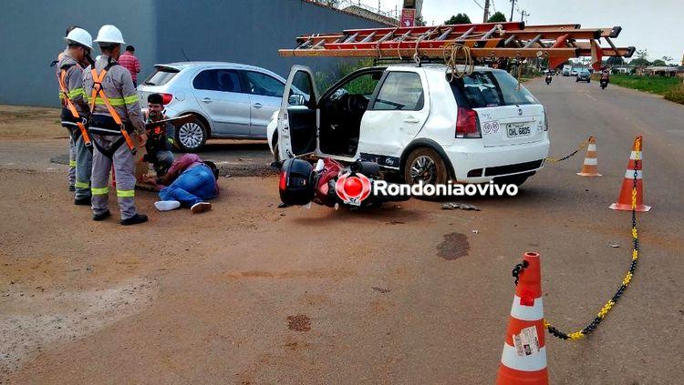 ULTRAPASSAGEM: Acidente envolvendo carro da Energisa deixa motociclista ferido ULTRAPASSAGEM: Acidente envolvendo carro da Energisa deixa motociclista ferido
