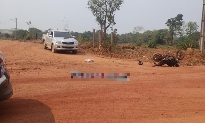 Rolim de Moura – Após grave acidente, motociclista é socorrido pelos bombeiros com suspeita de traumatismo craniano