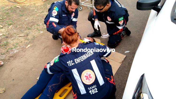 LESIONADA: Ciclista na contramão é atropelada por carro em cruzamento da capital LESIONADA: Ciclista na contramão é atropelada por carro em cruzamento da capital