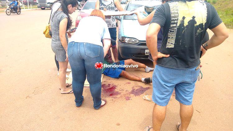 Ciclista tem fratura exposta no braço, perna e lesões na cabeça após atropelamento