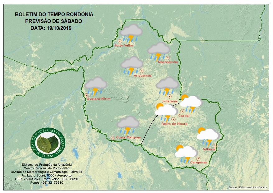 Confira a previsão do tempo para o fim de semana em Rondônia Confira a previsão do tempo para o fim de semana em Rondônia