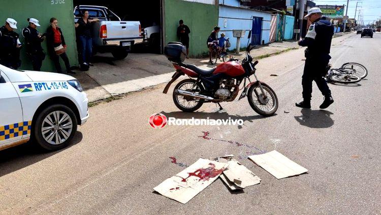 Idoso fica em estado grave após ser atropelado por motocicleta Idoso fica em estado grave após ser atropelado por motocicleta