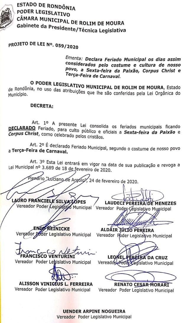 Vereadores voltam atrás, e revogam lei que derrubou feriados católicos do município