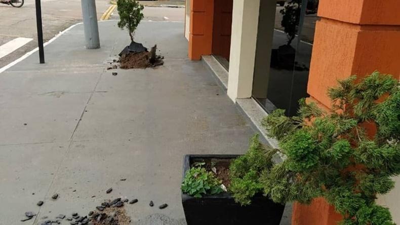 Câmera registra homem destruindo decoração de loja em Porto Velho Câmera registra homem destruindo decoração de loja em Porto Velho