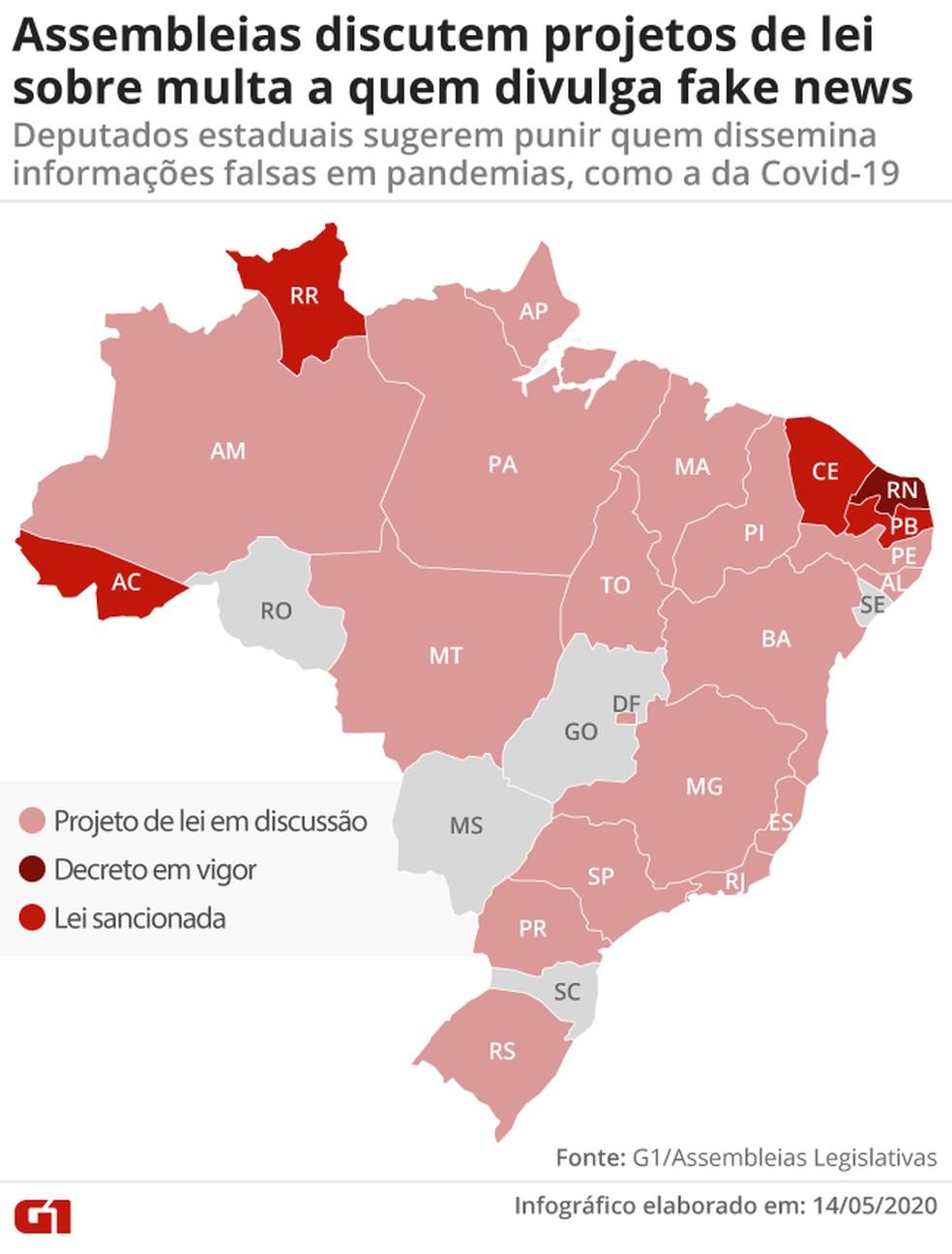 21 estados e o DF propõem projetos para multar quem divulga 