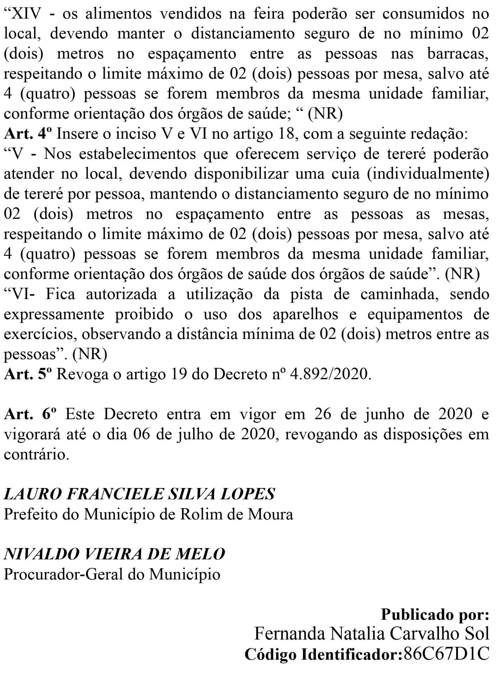 Prefeitura altera decreto e permite consumo de alimentos nas feiras, uso da pista de caminhada e serviço de mototáxi em Rolim de Moura Prefeitura altera decreto e permite consumo de alimentos nas feiras, uso da pista de caminhada e serviço de mototáxi em Rolim de Moura