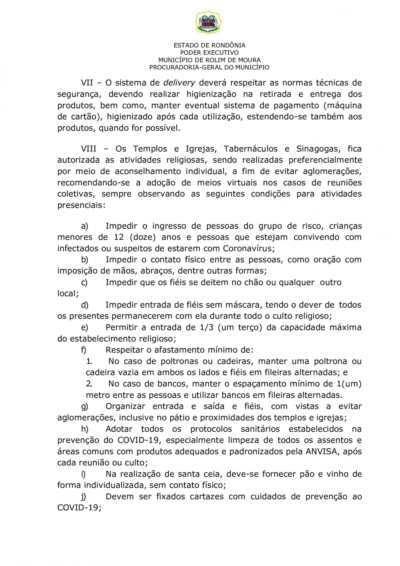 Prefeitura de Rolim de Moura publica novo decreto em combate ao covid-19; veja o que muda