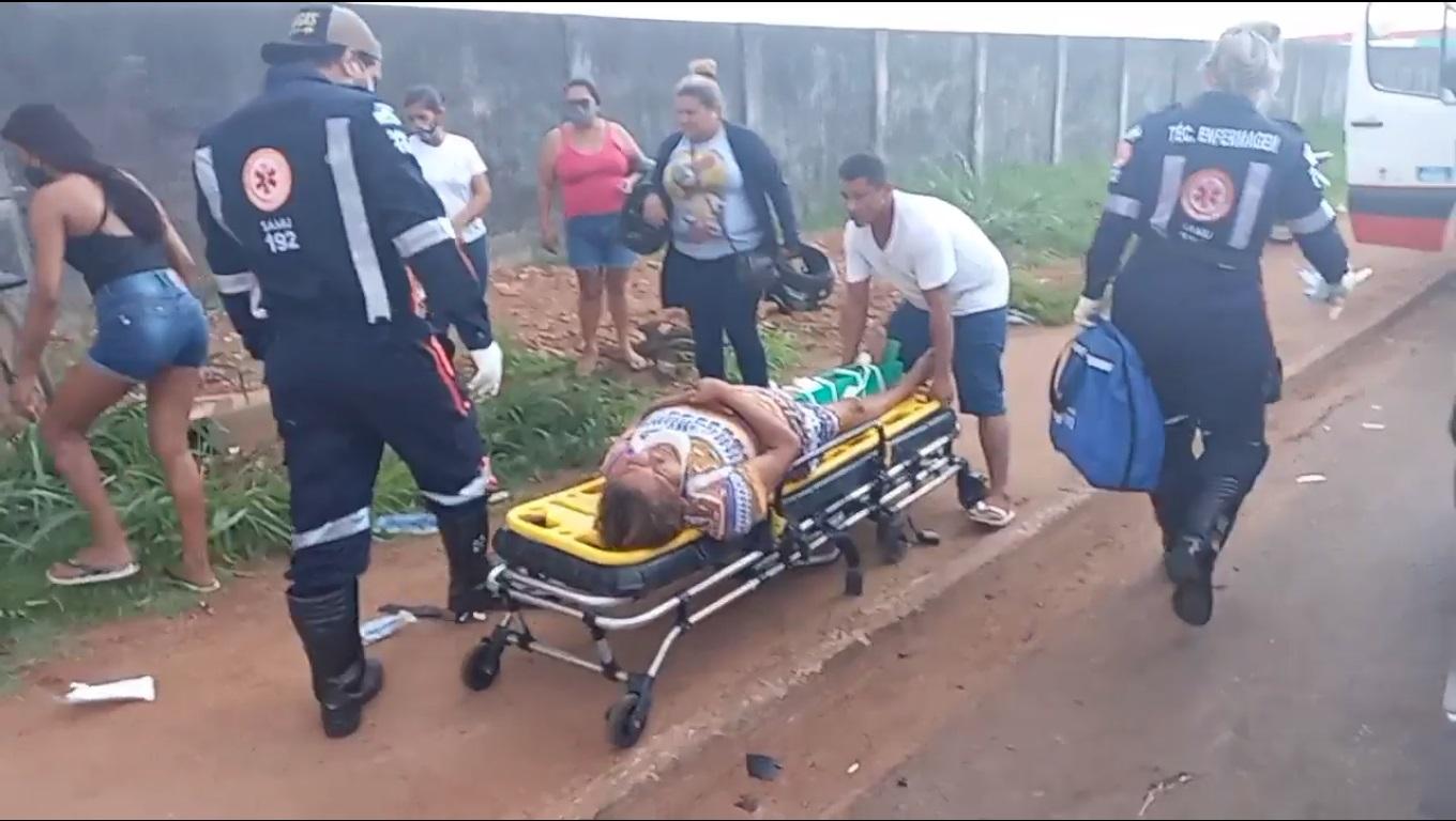 Cinco veículo se envolvem em acidente em Porto Velho; Uma pessoa fica gravemente ferida; veja o vídeo