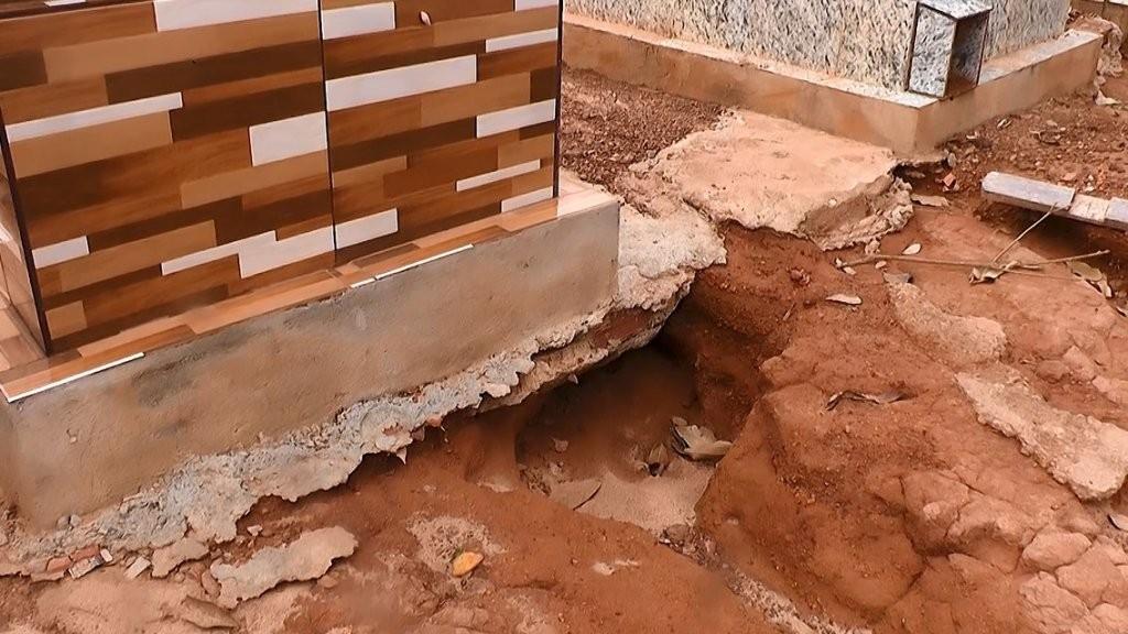 Temporal causa destruição no cemitério São José em Rolim de Moura