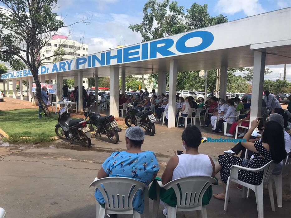 Em protesto, servidores da Saúde entram em greve em Porto Velho e fazem Em protesto, servidores da Saúde entram em greve em Porto Velho e fazem