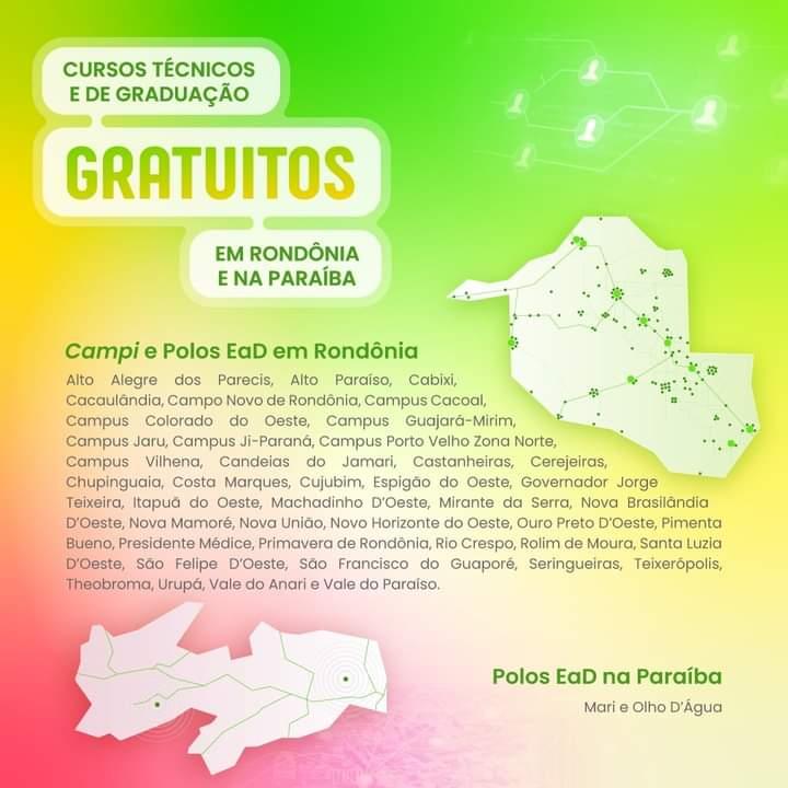 Prefeitura de Rolim de Moura anuncia cursos técnicos e de graduação em parceria com IFRO Prefeitura de Rolim de Moura anuncia cursos técnicos e de graduação em parceria com IFRO