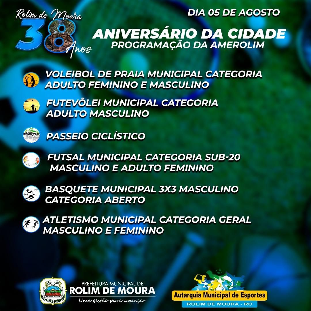 Amerolim divulga programação de aniversário de 38 anos de Rolim de Moura Amerolim divulga programação de aniversário de 38 anos de Rolim de Moura