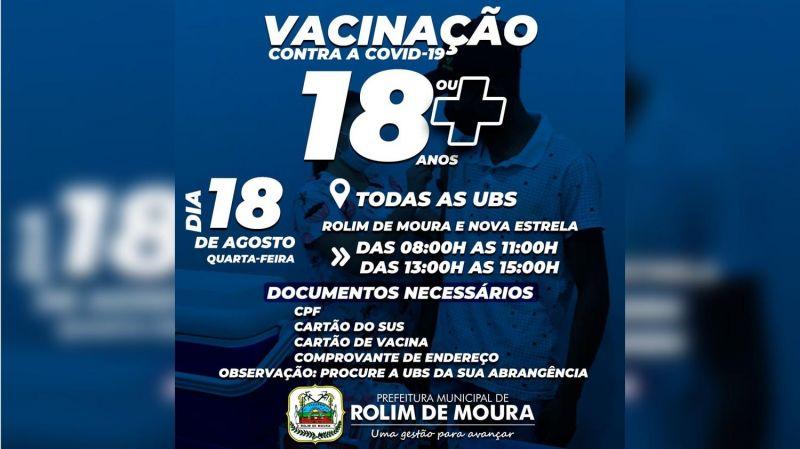 Mais de 37 mil doses de vacina contra covid-19 já foram aplicadas em Rolim de Moura