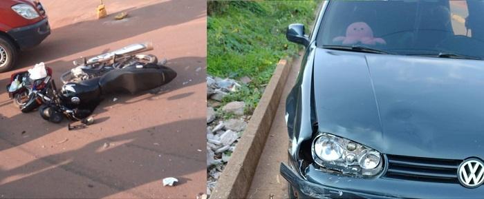 Motociclista tem pé dilacerado em grave acidente em Cacoal Motociclista tem pé dilacerado em grave acidente em Cacoal
