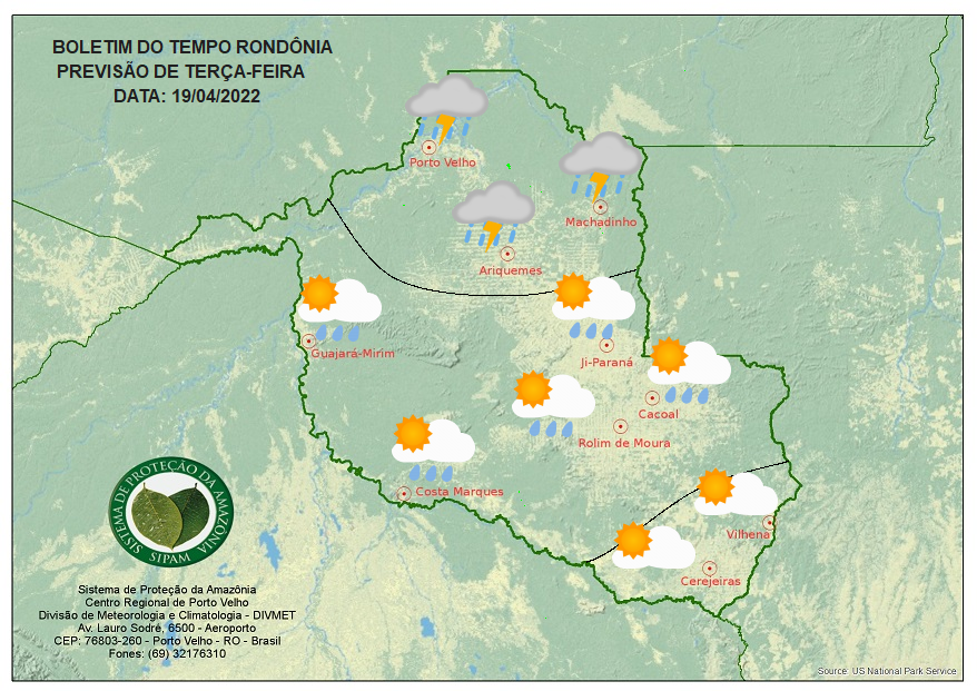 CALOR: Terça-feira (19) será de sol em grande parte de Rondônia CALOR: Terça-feira (19) será de sol em grande parte de Rondônia