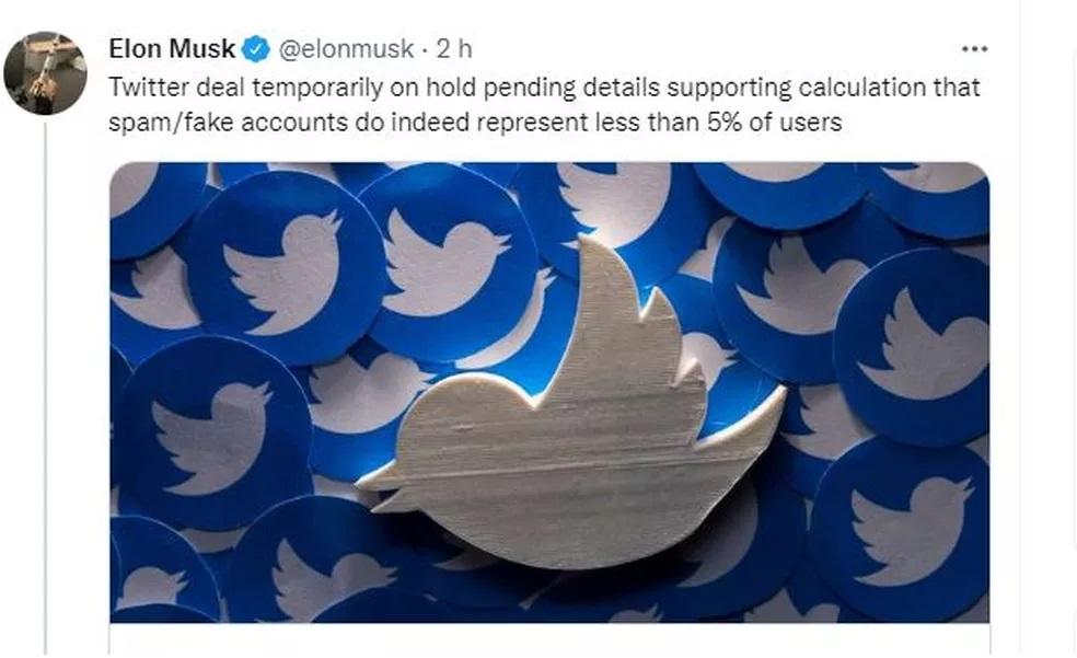 Bilionário Elon Musk anuncia suspensão temporária do acordo para comprar o Twitter, volta atrás, e diz que está Bilionário Elon Musk anuncia suspensão temporária do acordo para comprar o Twitter, volta atrás, e diz que está