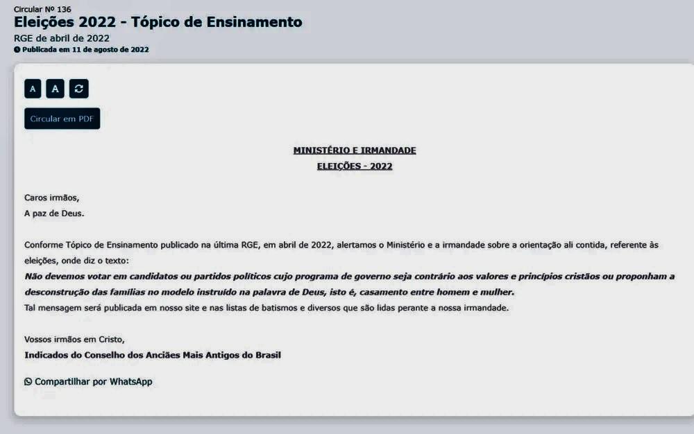 Durante culto, homem acaba baleado por PM após discussão sobre política em Goiânia