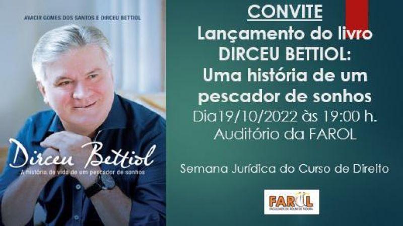 Professor Dirceu Bettiol lança livro nesta quarta-feira, 19, na Faculdade Farol, em Rolim de Moura Professor Dirceu Bettiol lança livro nesta quarta-feira, 19, na Faculdade Farol, em Rolim de Moura