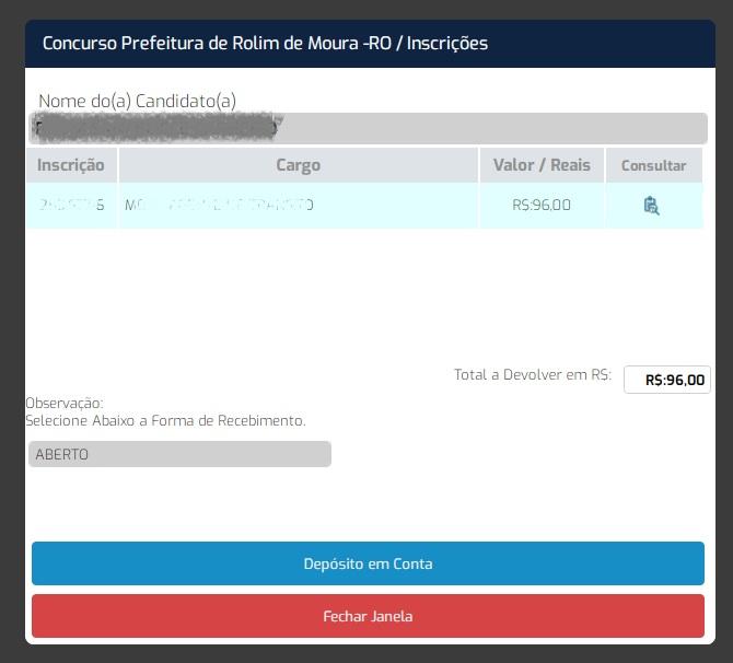 Prefeitura de Rolim de Moura abre plataforma para devolução do dinheiro pago em concurso cancelado; veja como funciona
