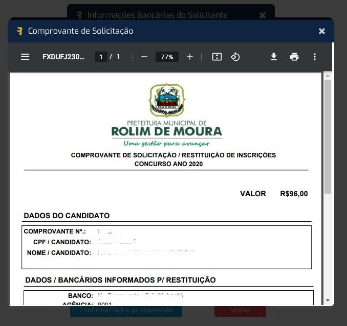Prefeitura de Rolim de Moura abre plataforma para devolução do dinheiro pago em concurso cancelado; veja como funciona