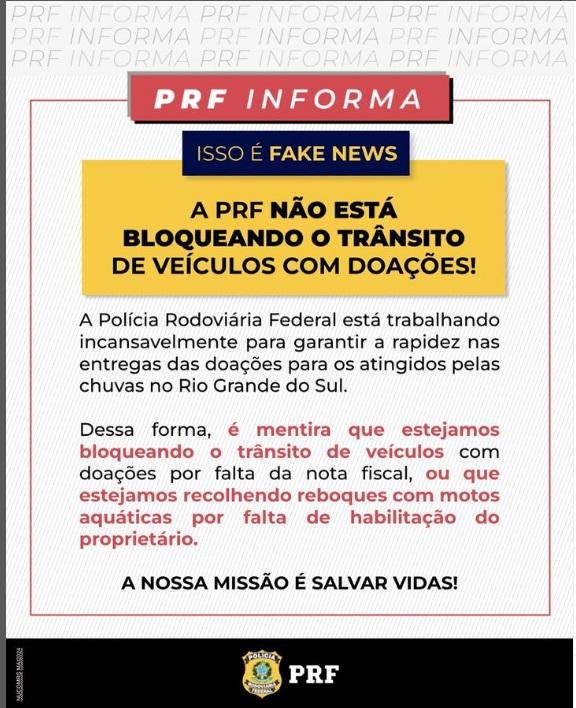 Agências de verificação dizem ser falsas informações de que caminhões com doações ao RS estariam sendo retidos para pagamento de impostos Agências de verificação dizem ser falsas informações de que caminhões com doações ao RS estariam sendo retidos para pagamento de impostos
