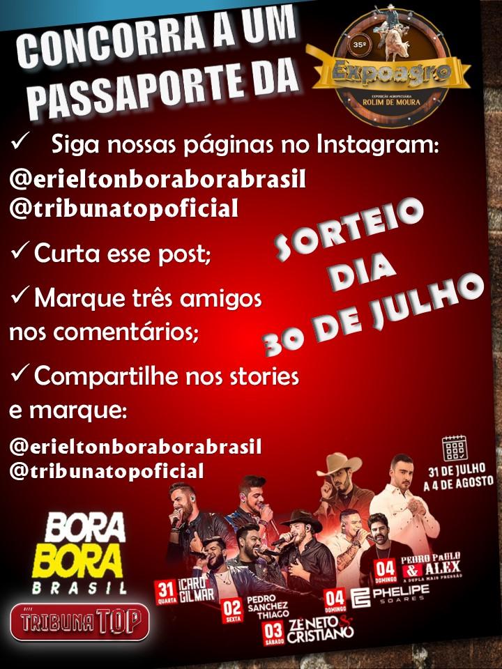 CONCORRA A UM PASSAPORTE PARA A 35ª EXPOAGRO DE ROLIM DE MOURA; veja como CONCORRA A UM PASSAPORTE PARA A 35ª EXPOAGRO DE ROLIM DE MOURA; veja como
