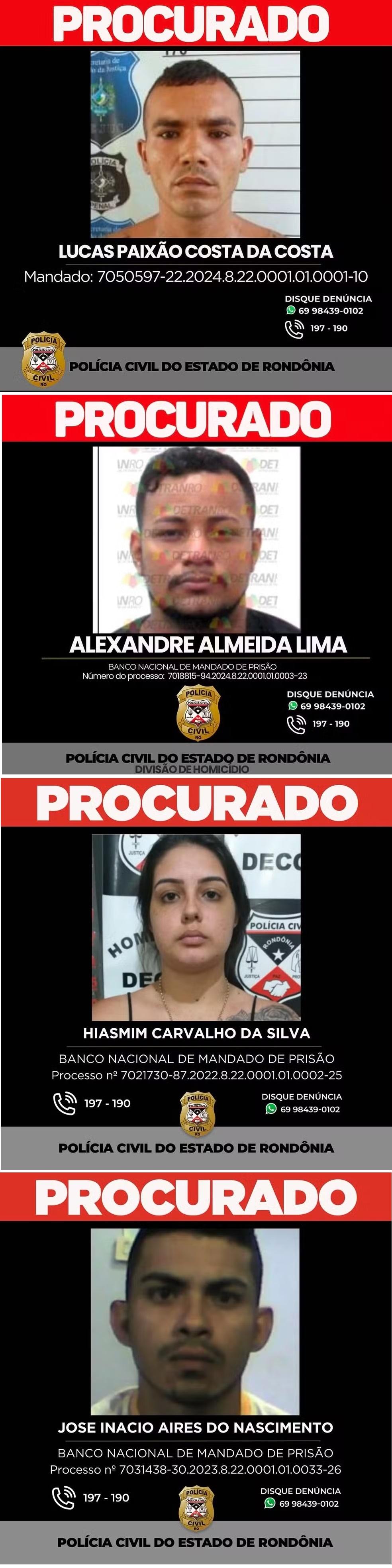 Quatro chefes do Comando Vermelho considerados foragidos são presos e um morto em RO