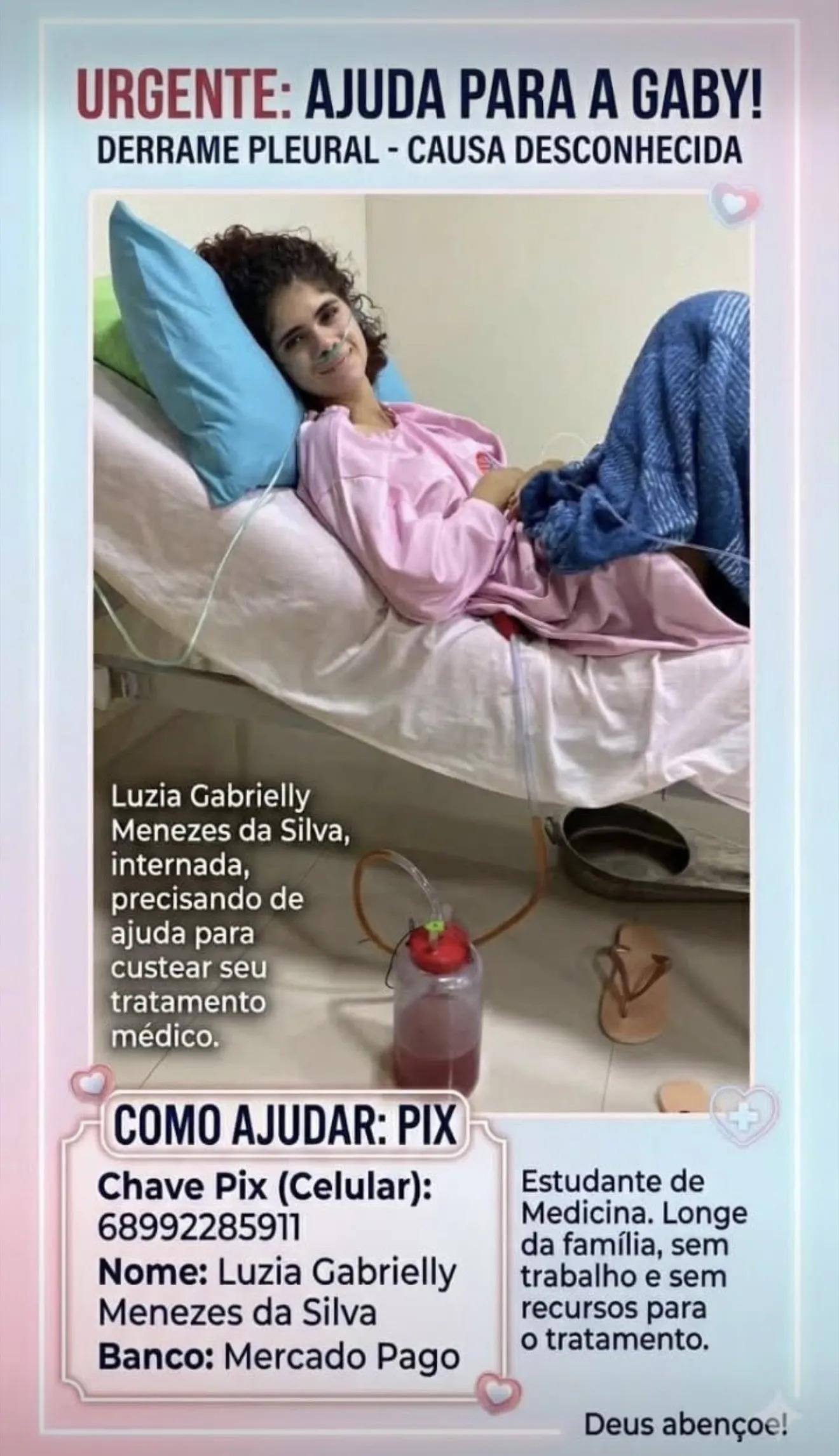 URGENTE: AJUDA PARA A LUZIA GABRIELLY