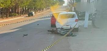 Grave acidente entre motocicletas deixou quatro feridos, em Rolim de Moura