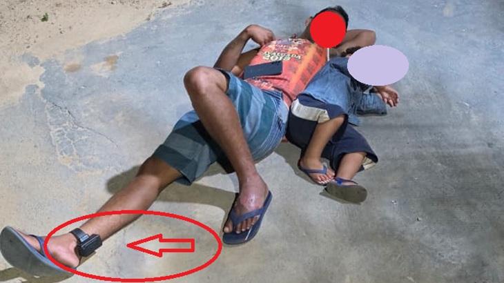 Após tirar filho de mãe, apenado é flagrado dormindo em calçada com a criança Após tirar filho de mãe, apenado é flagrado dormindo em calçada com a criança